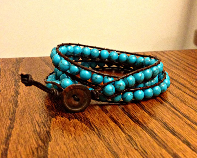 DIY wrap bracelet - turquoise