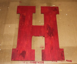 aged paint monogram - red final coat