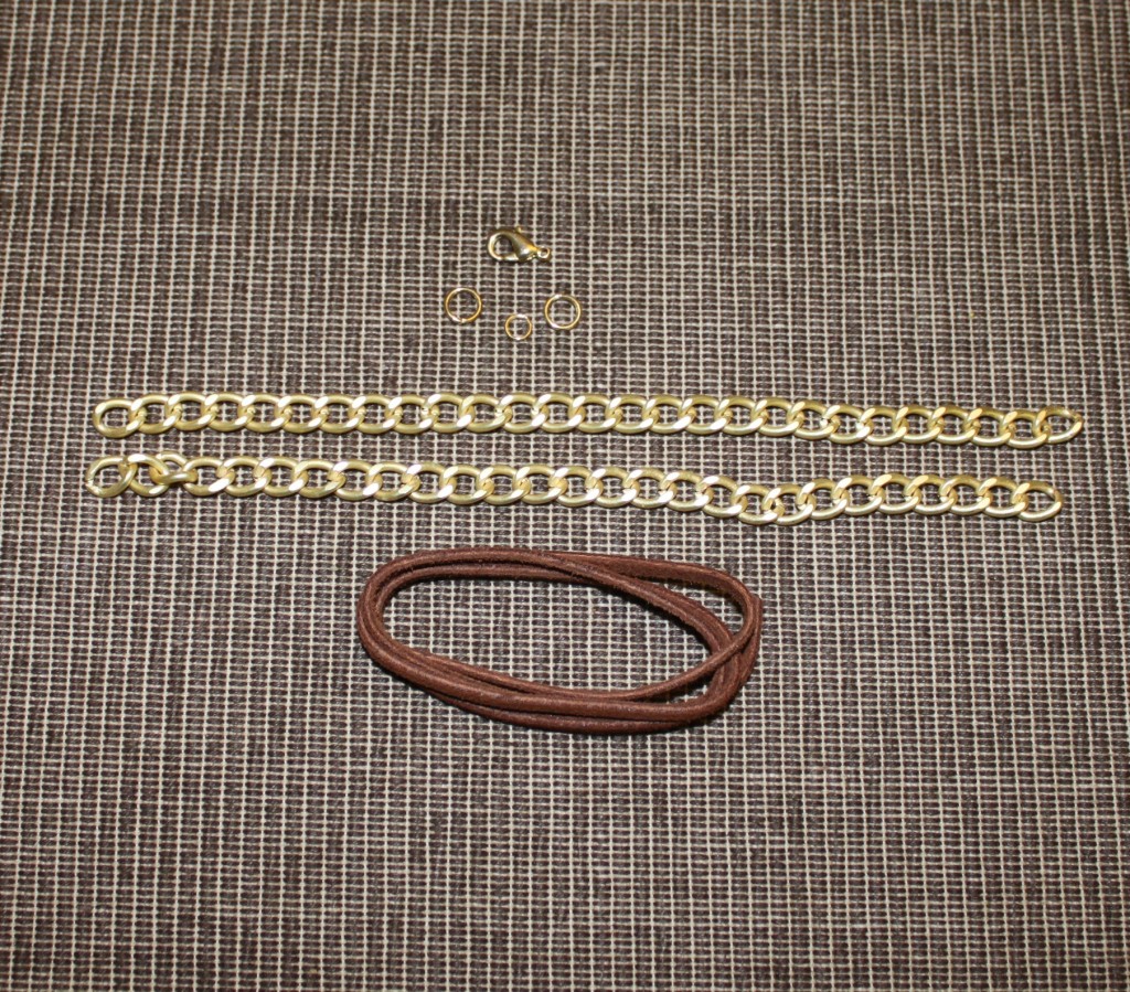 Chain and Suede Laced Bracelet supplies
