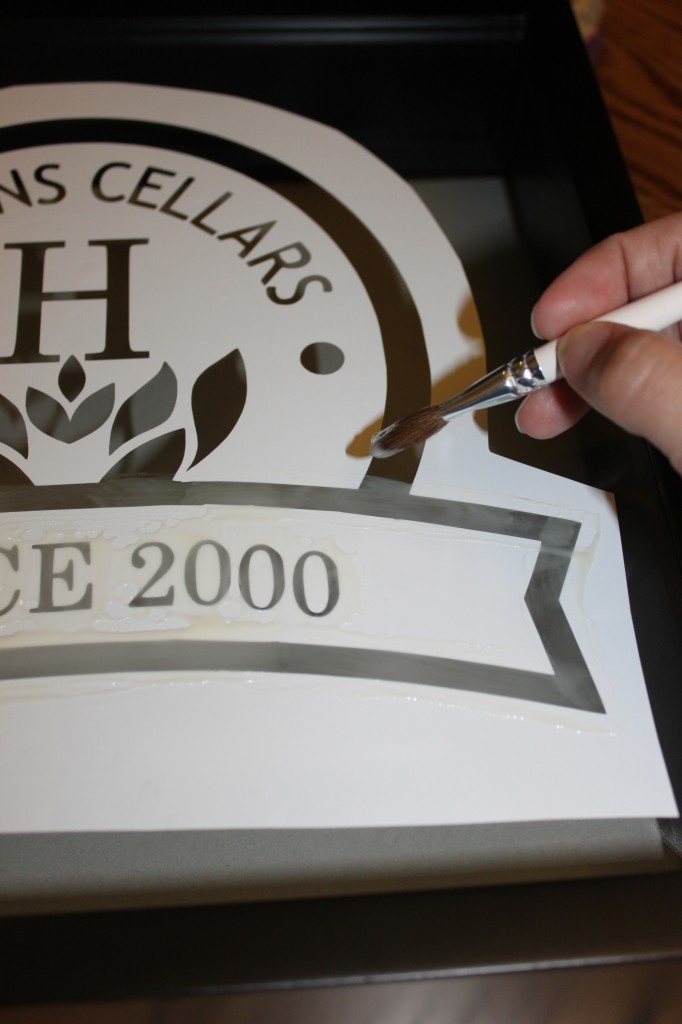 glass etching - applying etching cream
