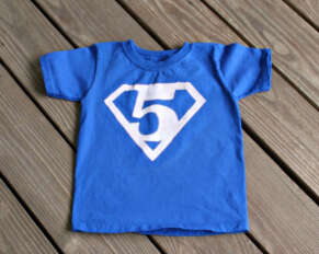 Superman Birthday Shirt with Number - free printables!