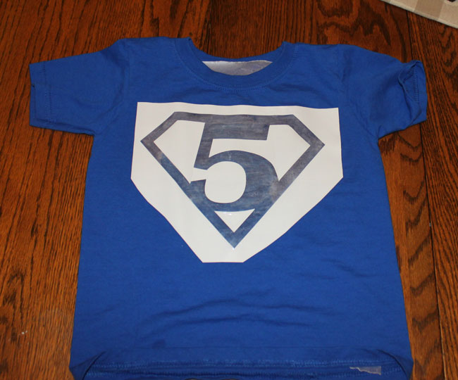 Superman number shirt  - get the free stencils!