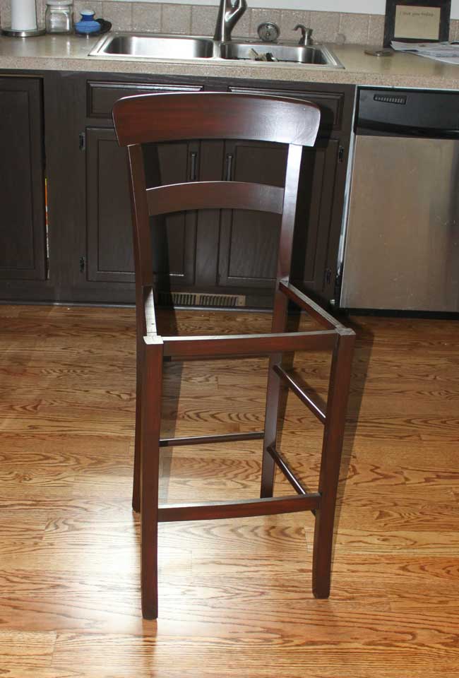 Bar Stool Makeover Re Stain Recover, Wooden Bar Stool Makeover