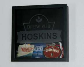 Beer Coaster Shadow Box - create a keepsake of favorite beers and breweries. Perfect DIY gift for the beer lover.