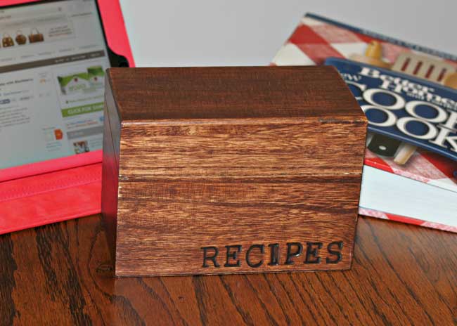 Custom Recipe Box using Wood Branding Letters - Sometimes Homemade