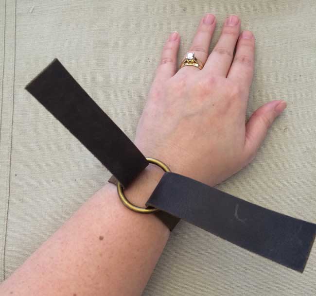 Leather o-ring bracelet - measure wrist.