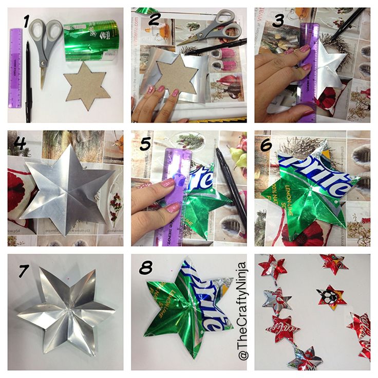How to Make a Can Star Ornament - from favorite soda or beer cans