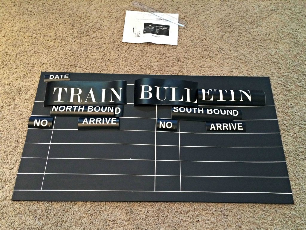 DIY Train Sign - lay out letters